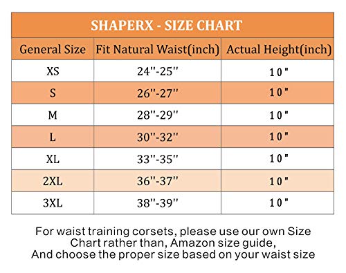 SHAPERX Mujer Torso Corto Malla Entrenador de Cintura Waist Trainer Corsé Waist Cincher, UK-DT1995-Black-S