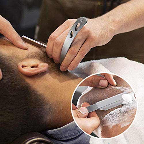 Shaping Plantilla Todo la Barba, Laxus Acero Inoxidable Barba Peine Plantilla, Tijera y Navaja de Afeitar - 10pcs Cuchilla de doble filo
