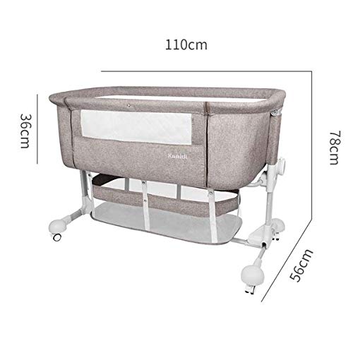 SHARESUN Bebé de la cabecera de la Cuna, Cuna Plegable del bebé de Noche W/Bolsa de Transporte, colchón y Malla Transpirable, ángulo y Altura Regulables, para los bebés recién Nacido del niño