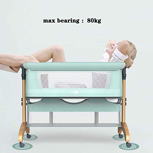 SHARESUN Bebé Durmiente de Noche, Portátil bebé Cuna de Viaje con colchón, Cuna de Viaje para el niño con la Malla de la Ventana y Bolsa de Transporte y Transpirable con Bolsa de Almacenamiento,Caqui