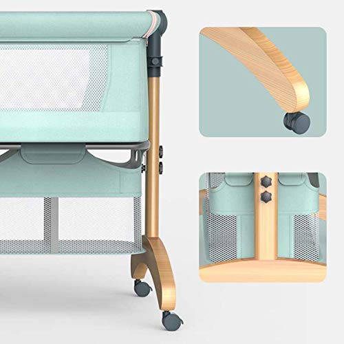 SHARESUN Bebé Durmiente de Noche, Portátil bebé Cuna de Viaje con colchón, Cuna de Viaje para el niño con la Malla de la Ventana y Bolsa de Transporte y Transpirable con Bolsa de Almacenamiento,Caqui