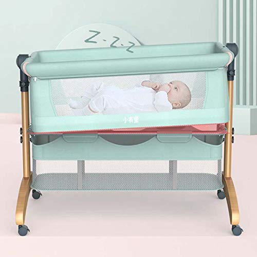 SHARESUN Bebé Durmiente de Noche, Portátil bebé Cuna de Viaje con colchón, Cuna de Viaje para el niño con la Malla de la Ventana y Bolsa de Transporte y Transpirable con Bolsa de Almacenamiento,Caqui