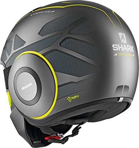 Shark NC Casco per Moto, Hombre, Gris/Negro/Fluo, M