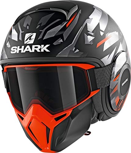 Shark NC Casco per Moto, Hombre, Negro/Oroange, M