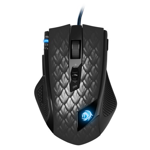 Sharkoon DRAKONIA - Ratón Gaming Láser, 8200 DPI, 11 Botones, Negro