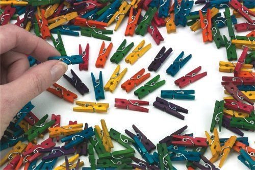 Shatchi - Juego de 100 pinzas de madera para ropa, manualidades, manualidades, bodas, fiestas, bautizos, 25 mm, varios colores, multicolor , color/modelo surtido