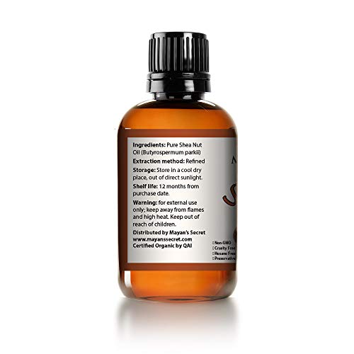 Shea Nut Oil USDA Certified Organic Natual Undiluted Cold Pressed for Skin Hair Lips and Nails