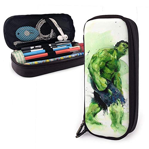 shenguang Estuche para lápices Acuarela Hulk Estuche para lápices de gran capacidad Estuche para lápices de maquillaje Papelería con soporte para bolígrafos con doble cremallera para la escu