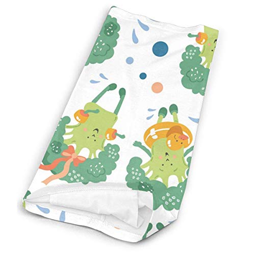 shenguang N A Brócoli sonriente divertido, pasamontañas de repollo Mascarilla de tela Reutilizable Lavable Ciclismo que cubre la cara Filtros transpirables Polainas de cuello Bandana Verano uv