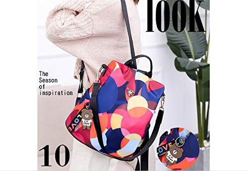 shepretty Mochila Oxford antirrobo Impermeable para Mujer, AL911 Arco Iris