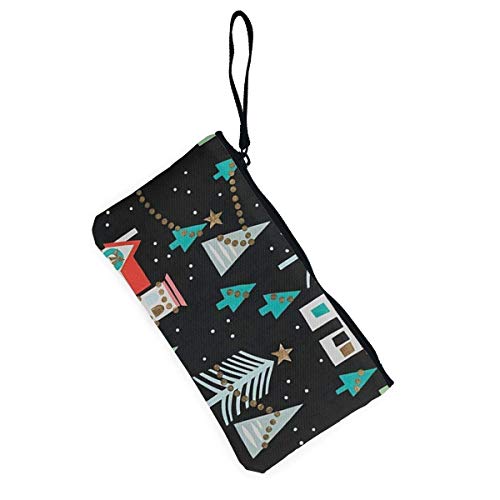 shibeili Monedero de Lona Mini Bolsa de Cambio de Cremallera con asa Vecindario de Navidad