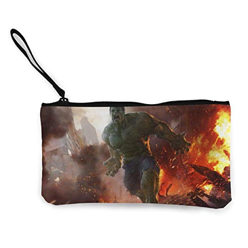 shibeili Monederos de Hulk Bolsos de Maquillaje con Cremallera de Lona con Monedero para teléfono móvil con Correa de Pulsera