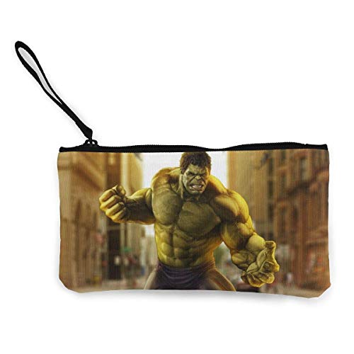 shibeili Monederos de Hulk Bolsos de Maquillaje con Cremallera de Lona con Monedero para teléfono móvil con Correa de Pulsera