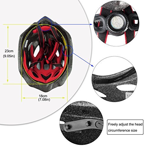 Shinmax Casco Especializado de la Bici con la luz Seguridad Casco Ciclo Adjustable Deporte Cascos Bici Bicicleta Camino Mountain Biking Motocicleta Hombres Mujeres Adultos