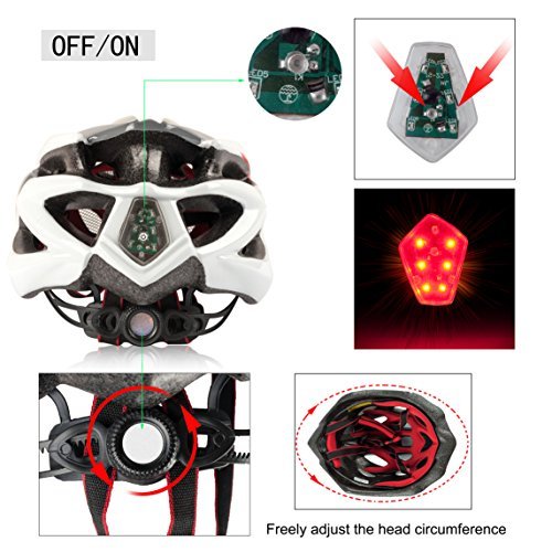 Shinmax Casco Especializado de la Bici con la luz Seguridad Casco Ciclo Adjustable Deporte Cascos Bici Bicicleta Camino Mountain Biking Motocicleta Hombres Mujeres Adultos