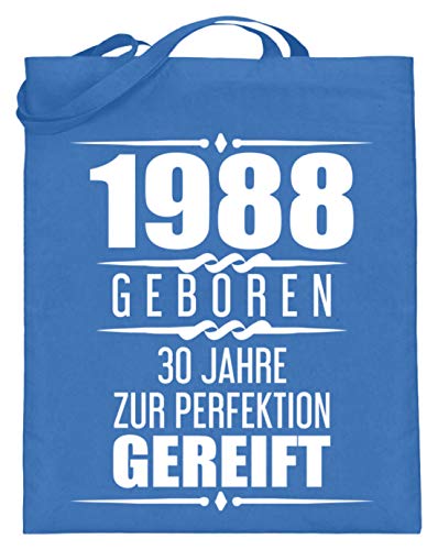 Shirtee - Idea divertida para regalo, 30 cumpleaños Regalo de aniversario de nacimiento de 1988, regalo de cumpleaños para el 30 Bolsa de yute (con asas largas).