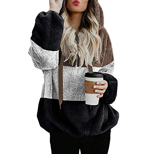 SHOBDW Liquidación Venta Mujer Sudadera con Capucha 2019 Suelta Tallas Grandes Jersey De Mujer Jersey Otoño Invierno Manga Larga Remata Abrigo Cálido (XL, Q-Marrón)