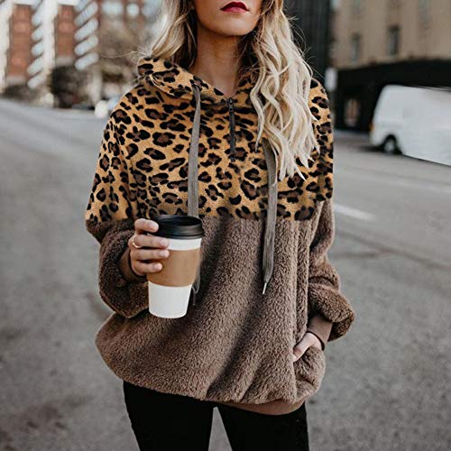 SHOBDW Liquidación Venta Mujer Sudadera con Capucha Suelta Tallas Grandes Jersey de Mujer Jersey otoño Invierno Manga Larga Remata Abrigo cálido (S, T-Caqui)