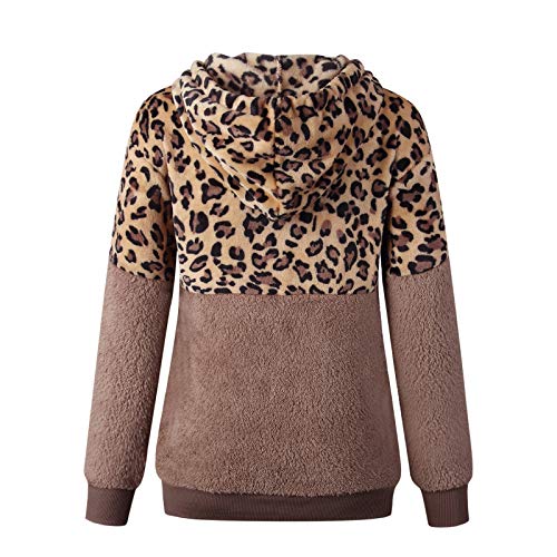 SHOBDW Liquidación Venta Mujer Sudadera con Capucha Suelta Tallas Grandes Jersey de Mujer Jersey otoño Invierno Manga Larga Remata Abrigo cálido (S, T-Caqui)