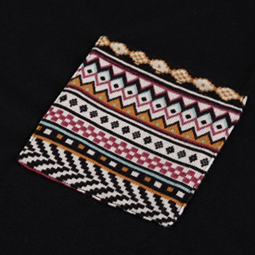 SHOBDW Separación Mujer Camiseta Manga Larga Labor de Retazos Blusa Tops otoño Invierno Ropa (L, Negro)