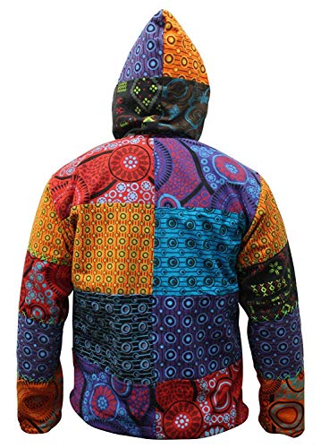 SHOPOHOLIC FASHION Hombre Multicolor Hippy Invierno Sudadera con Capucha - Multicolor, S