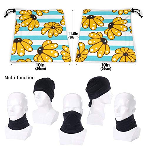 Shotngwu - Bandana de cuello redondo sin costuras, color amarillo, camomila, azul, unisex, sin costuras