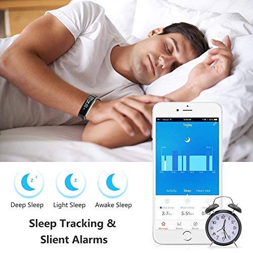 Showyoo Fitness Pulsera de Actividad Inteligente Impermeable IP68 con Pantalla Color, Pulsera Inteligente Pulsómetro, Cronómetros, Monitor de Sueño Podómetro GPS Reloj Deportivo Mujeres Hombres Niños