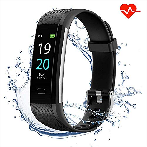 Showyoo Fitness Pulsera de Actividad Inteligente Impermeable IP68 con Pantalla Color, Pulsera Inteligente Pulsómetro, Cronómetros, Monitor de Sueño Podómetro GPS Reloj Deportivo Mujeres Hombres Niños