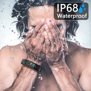 Showyoo Fitness Pulsera de Actividad Inteligente Impermeable IP68 con Pantalla Color, Pulsera Inteligente Pulsómetro, Cronómetros, Monitor de Sueño Podómetro GPS Reloj Deportivo Mujeres Hombres Niños