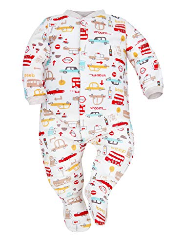 Sibinulo Niño Niña Pijama Bebé Pelele de Algodón Pack de 2 Autos y Globos 68(3-6 Meses)