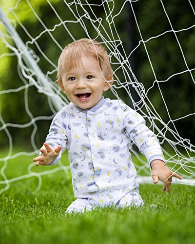 Sibinulo Niño Niña Pijama Bebé Pelele de Algodón Pack de 3 Globos, Estrellas y Lunas 74(6-9 Meses)