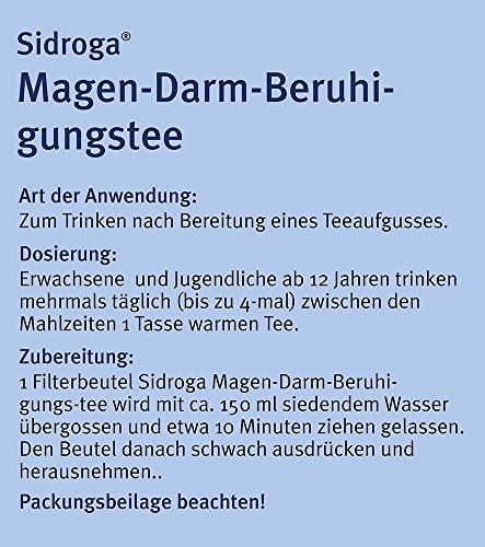 sidroga de estómago de beruhigungs filtro de té Bolsas, 20 unidades