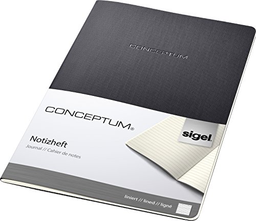 SIGEL CO861 Cuaderno de notas, 18.7 x 27 cm, a líneas, Softcover, schwarz, Conceptum