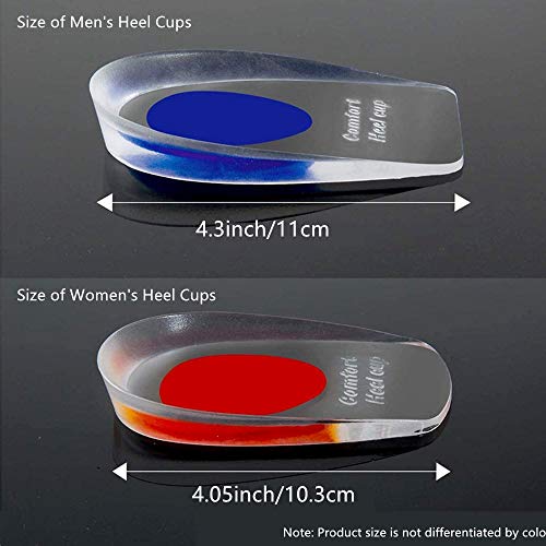 siismi 3 Pares de Copas Gel para Talones, Almohadillas de Silicona para Talones para la Fascitis Plantar, Aliviar el Dolor (Hombres)