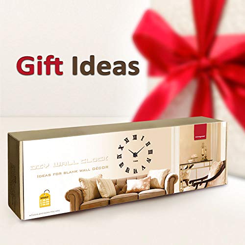 Silenciar DIY Frameless Gran Reloj De Pared Números Romanos 3D Relojes De Pared Espejo Pegatina para Ministerio del Interior Decoraciones (Plata)