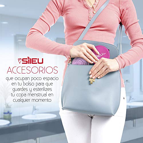 Sileu Clean Plus - Esterilizador Eléctrico Recargable USB Compacto para Copas Menstruales - Lámpara de Cuarzo UV y Ozono - Morado