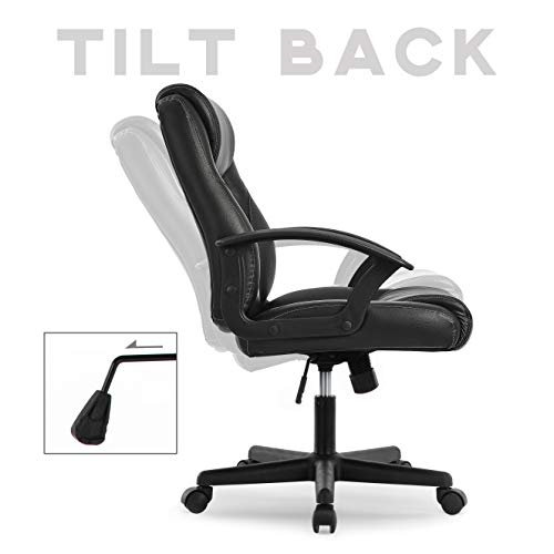 Silla de Oficina，Silla Escritoria Ergonómica Silla con Altura Ajustable Estable Apoyabrazos abatibles, Rudas 360°