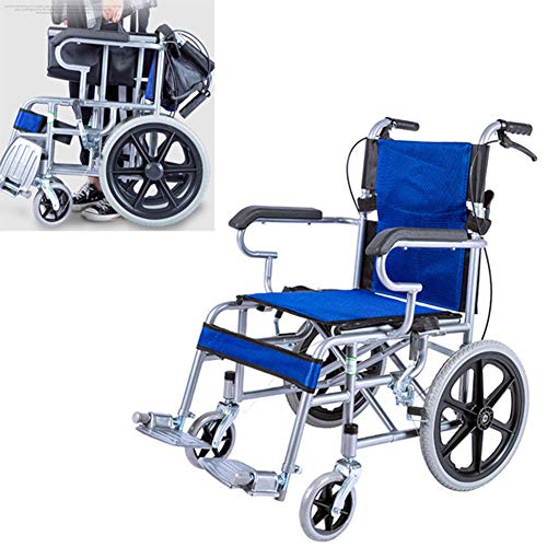 Silla De Ruedas Manual, Empujar Silla De Ruedas Silla De Ruedas De Viaje Plegable con Freno. Silla De Ruedas Plegable con Freno De Mano Trasero.