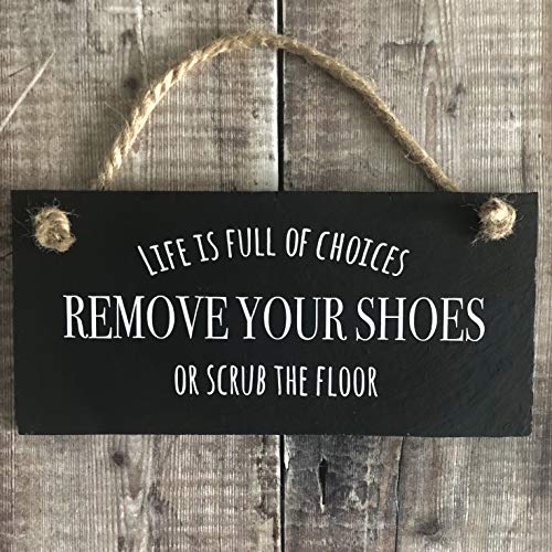 Símbolos Quítate los zapatos de pizarra Quítate los zapatos de pizarra Quítate los zapatos de pizarra Decoración de pared Pasillo