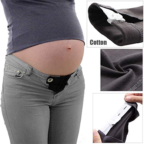 Simoda 6 Piezas Extensor de Pantalones de Maternidad Extensor de Cintura Ajustable Extensor de Cintura de Embarazo Alargador de Pantalones Elástico para Mujeres Embarazadas,6 Colores