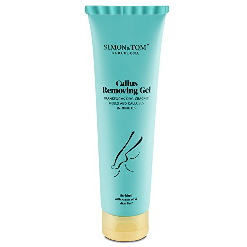 Simon & Tom - Kit Pedicura Gel - Elimina Callos, Durezas y Mejora los Talones Agrietados, con Aloe Vera y Aceite de Argán, Con Lima de Callos, 100ml