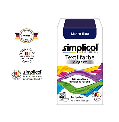 Simplicol Expert Fabric Dye Tinte de Coloración para Textiles: Lavado a Mano o Lavadora - Tiñe y Restaura Sus Telas y Ropa - Azul Marino