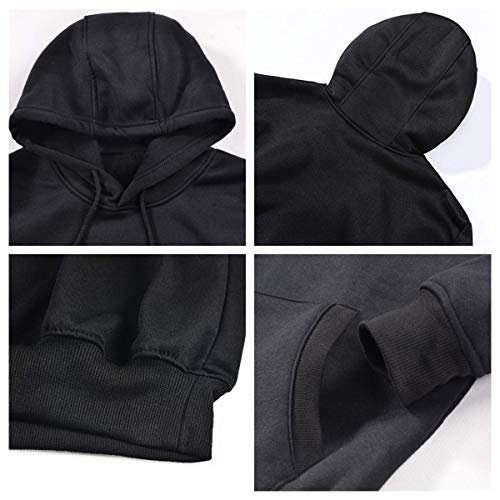 SIMYJOY Mujer Fans Sudaderas con Capucha Relámpago Cicatriz en Gafas Sporte Sweaters Casual Cool Tops Sudadera para Niñas, Mujeres y Adolescentes Blanco 2XS