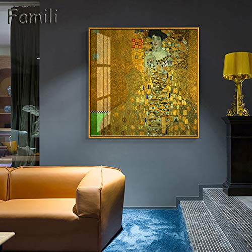 Sin Marco Quadros Gustav Klimt mamá y bebé Arte Abstracto Impreso Pintura al óleo sobre Lienzo Arte de la Pared Impresiones Imagen para Sala de Estar decoración del hogar 40x40cm
