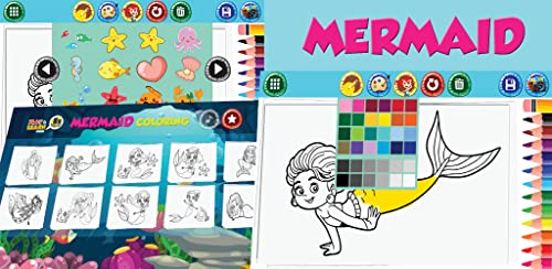 Sirena Juegos para colorear - dibujo libre, pintura y juegos de maquillaje para hacer hermosas sirenas imágenes y estimular la creatividad