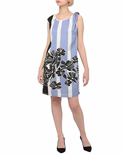 Sisley Dress Vestido, Multicolor (Black Flowers and Light Blue Stripes 68b), 46 para Mujer