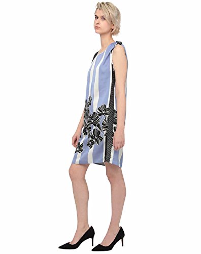Sisley Dress Vestido, Multicolor (Black Flowers and Light Blue Stripes 68b), 46 para Mujer