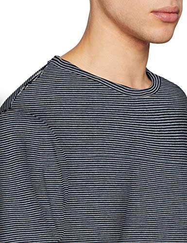 Sisley Sweater L/S Jersey, Mehrfarbig (Black and Grey Strips 901), Small para Hombre