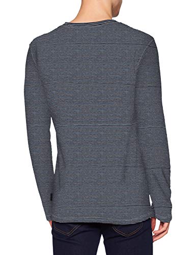 Sisley Sweater L/S Jersey, Mehrfarbig (Black and Grey Strips 901), Small para Hombre