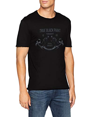 Sisley T-Shirt Camiseta, Negro (Black 902), XL para Hombre